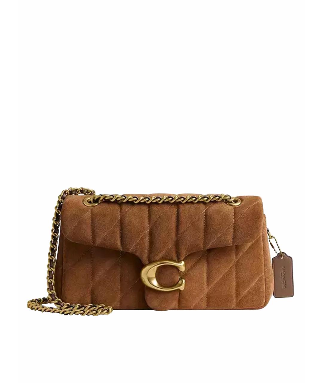 COACH Коричневая замшевая сумка через плечо, фото 1