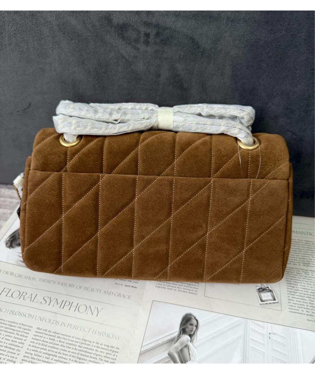 COACH Коричневая замшевая сумка через плечо, фото 3