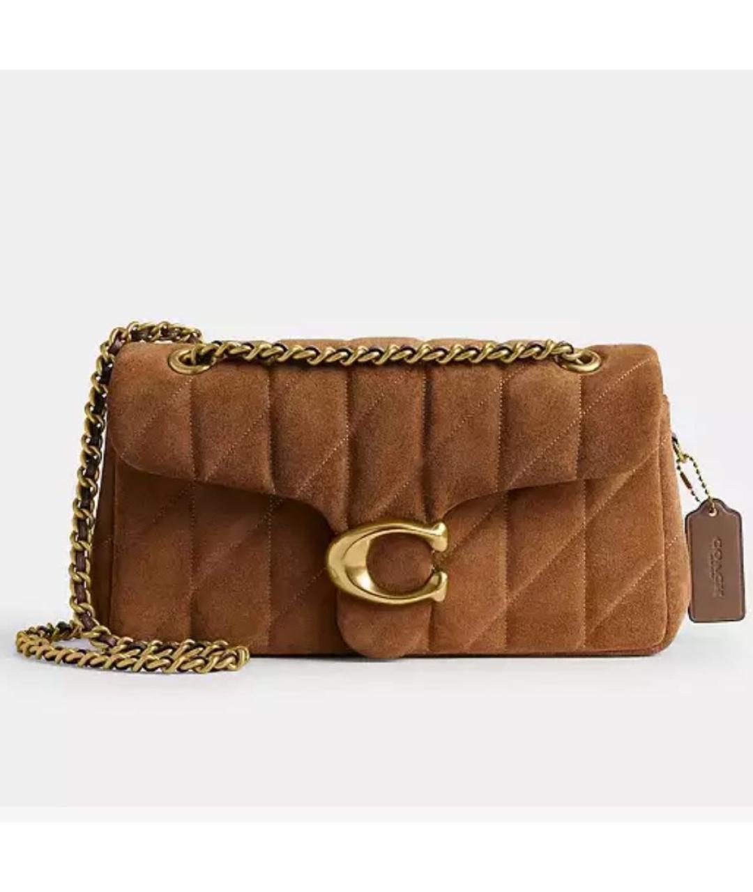 COACH Коричневая замшевая сумка через плечо, фото 9
