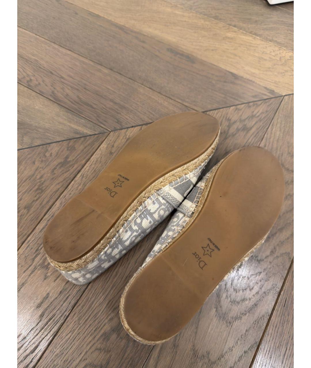 CHRISTIAN DIOR Серые текстильные эспадрильи, фото 5
