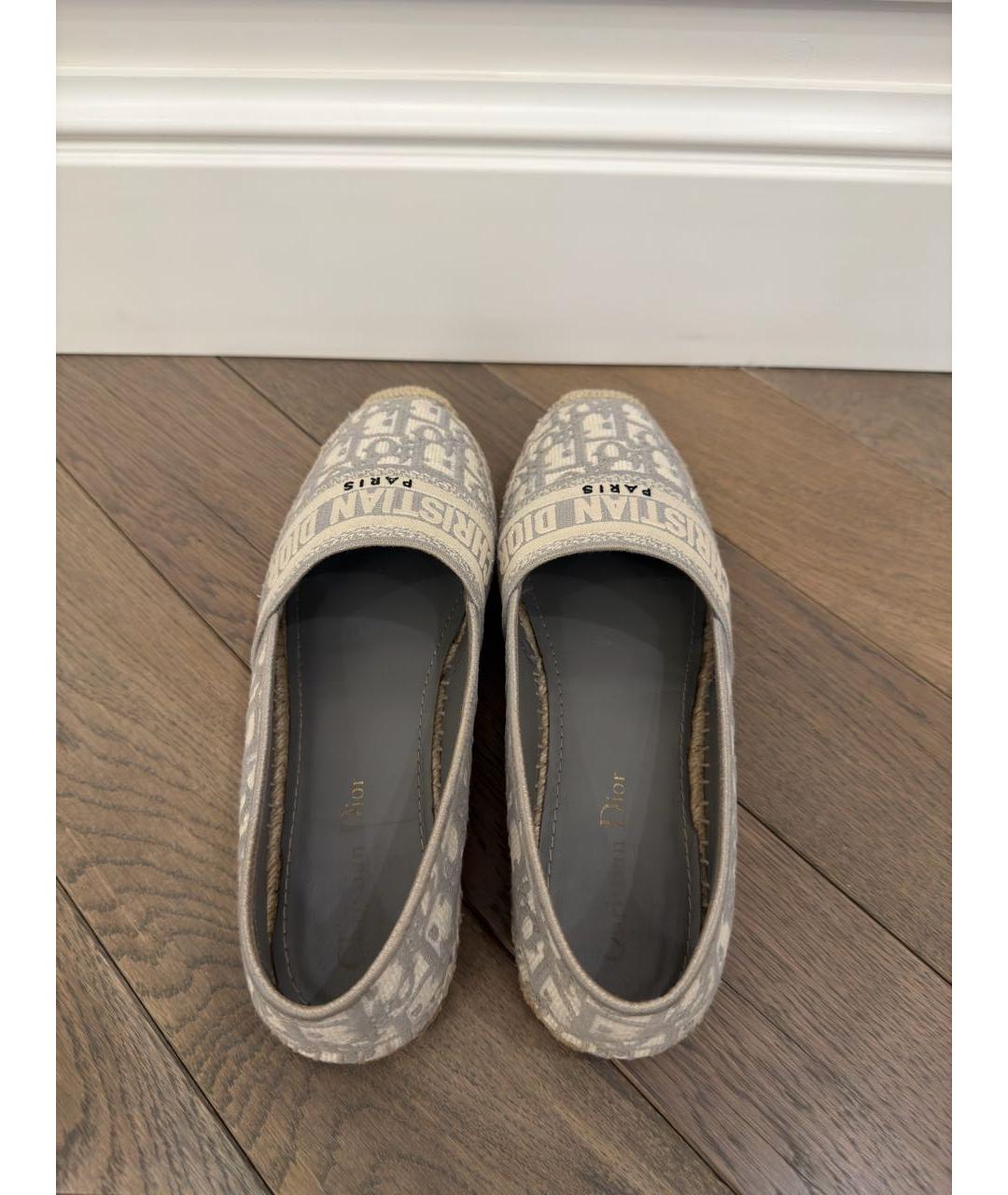 CHRISTIAN DIOR Серые текстильные эспадрильи, фото 3