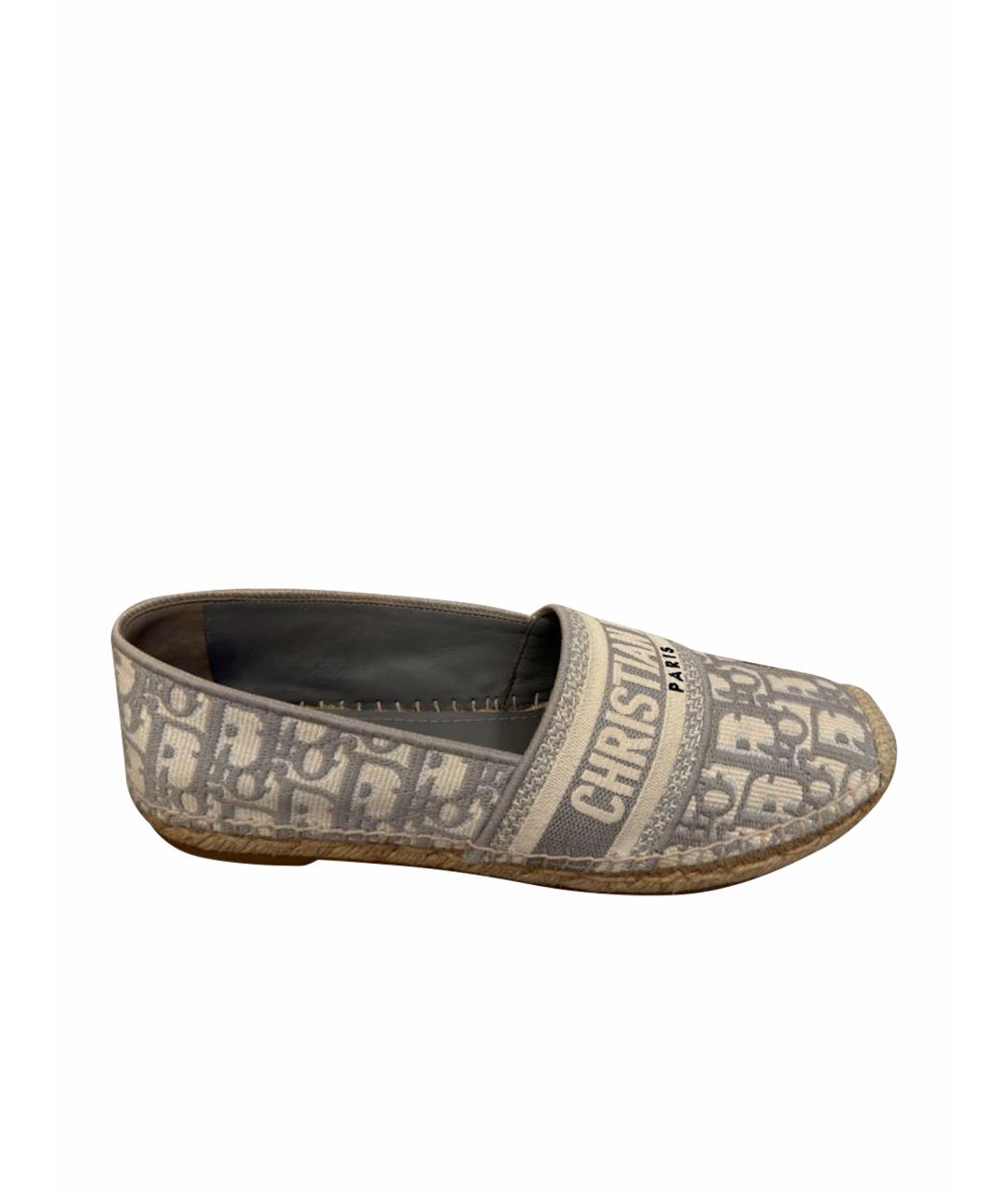 CHRISTIAN DIOR Серые текстильные эспадрильи, фото 1
