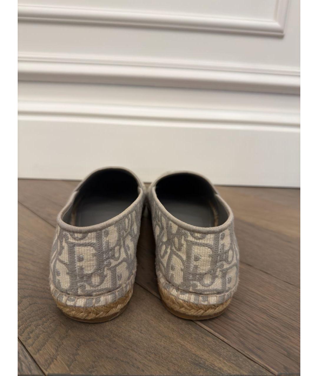 CHRISTIAN DIOR Серые текстильные эспадрильи, фото 4