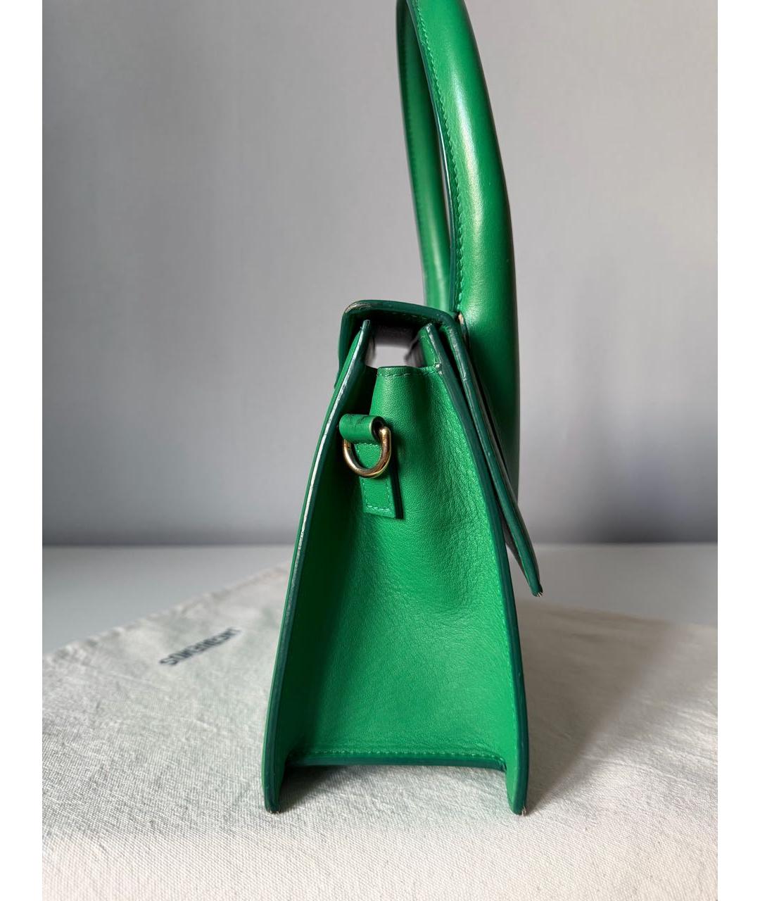 JACQUEMUS Зеленая кожаная сумка через плечо, фото 6