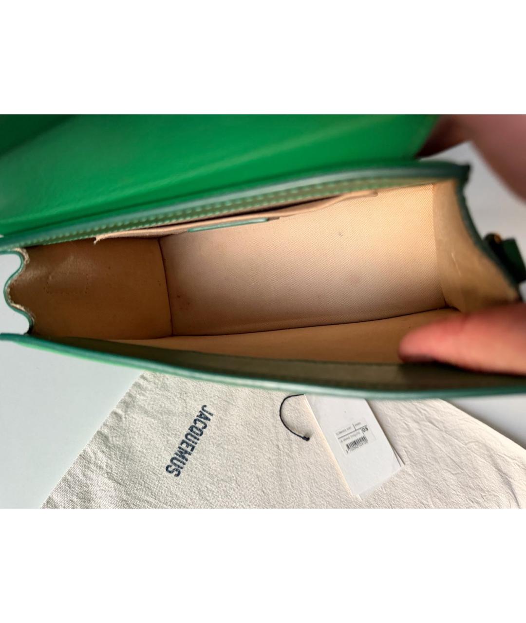 JACQUEMUS Зеленая кожаная сумка через плечо, фото 8