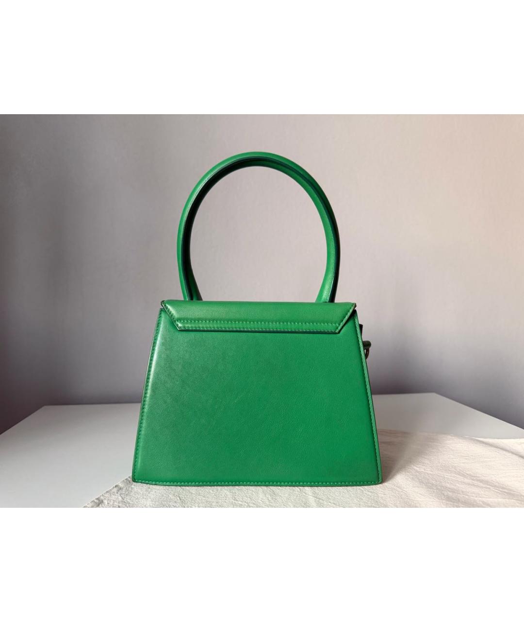 JACQUEMUS Зеленая кожаная сумка через плечо, фото 3