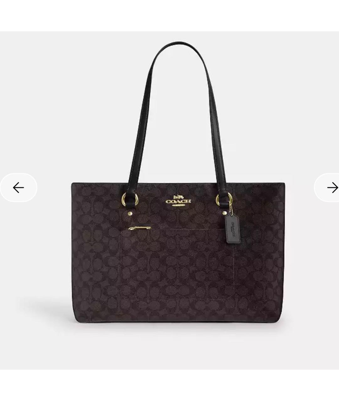 COACH Коричневая кожаная сумка тоут, фото 9