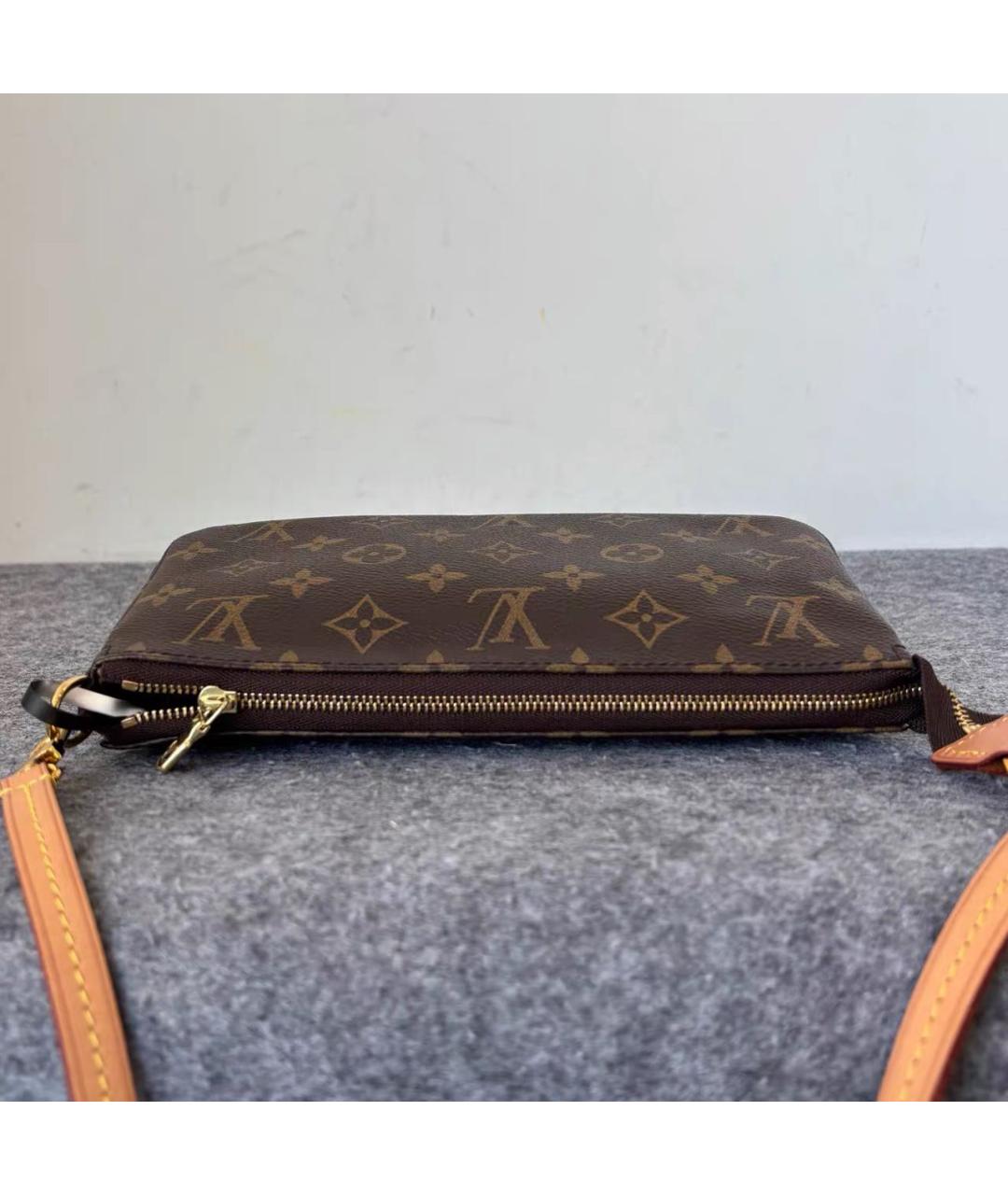 LOUIS VUITTON Коричневая кожаная сумка с короткими ручками, фото 5