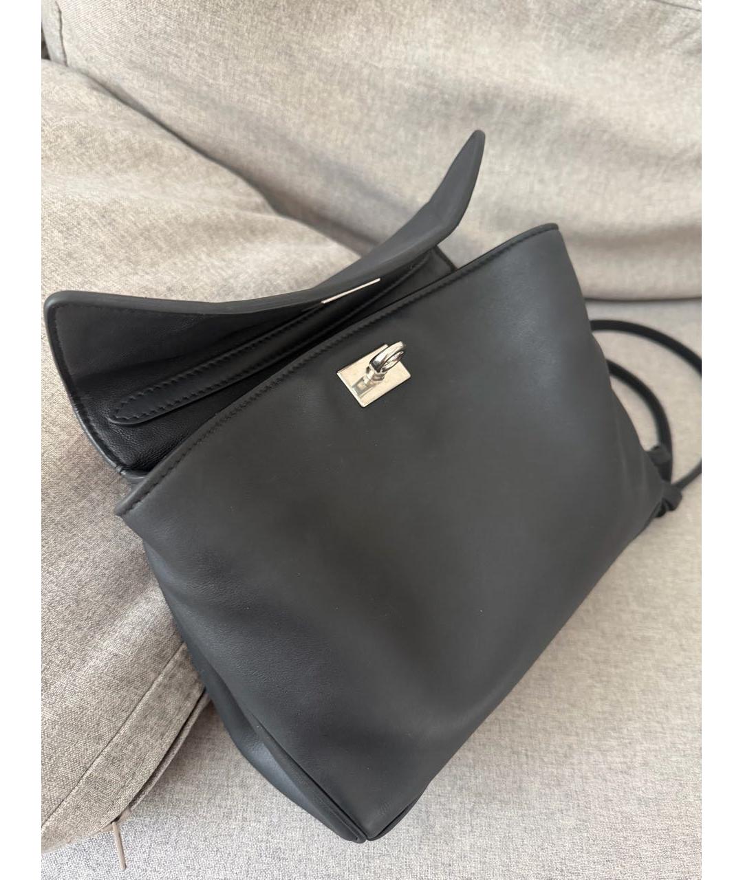 BALENCIAGA Черная кожаная сумка через плечо, фото 8