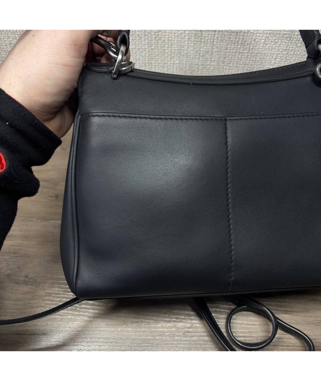 BALENCIAGA Черная кожаная сумка через плечо, фото 6