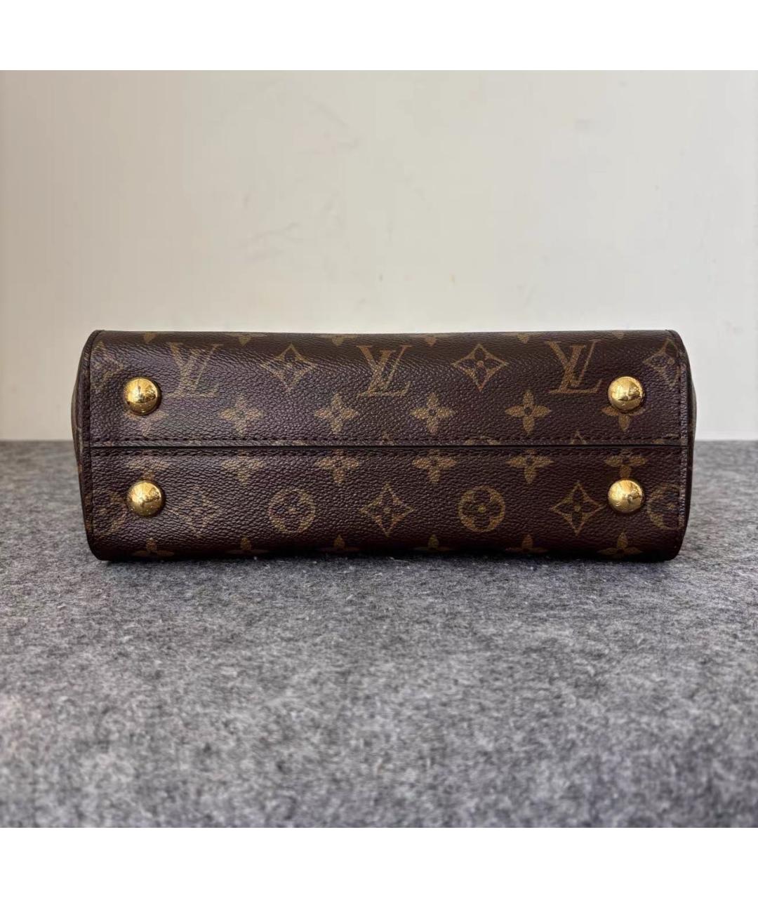 LOUIS VUITTON Коричневая кожаная сумка через плечо, фото 6