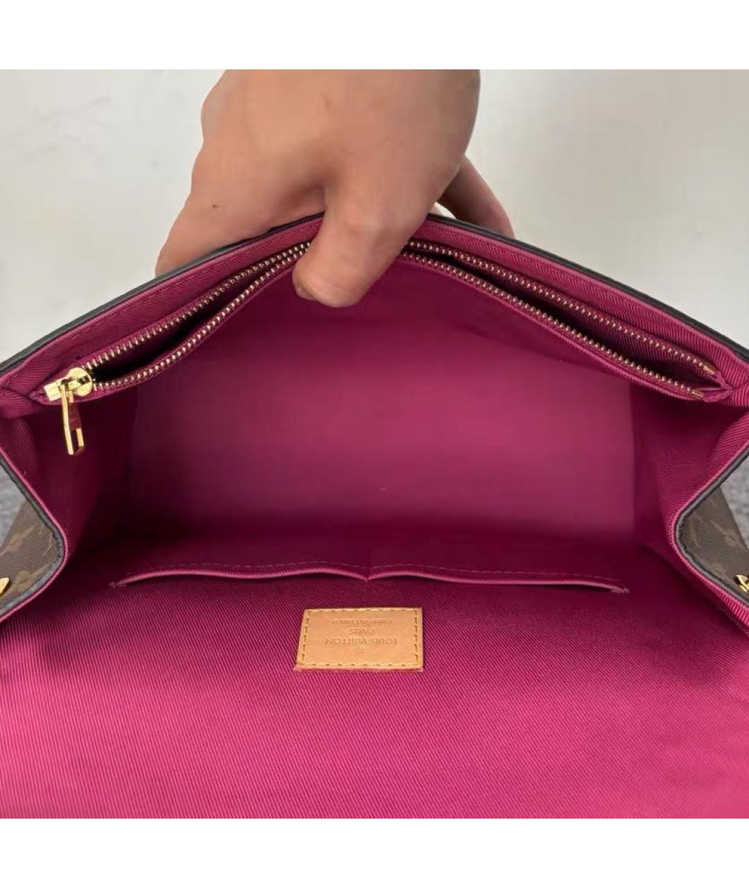 LOUIS VUITTON Коричневая кожаная сумка через плечо, фото 8