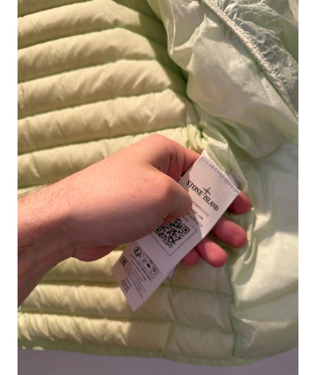 STONE ISLAND Салатовая полиамидовая куртка, фото 4