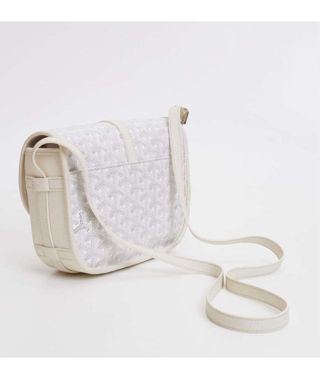 GOYARD Белая кожаная сумка на плечо, фото 3