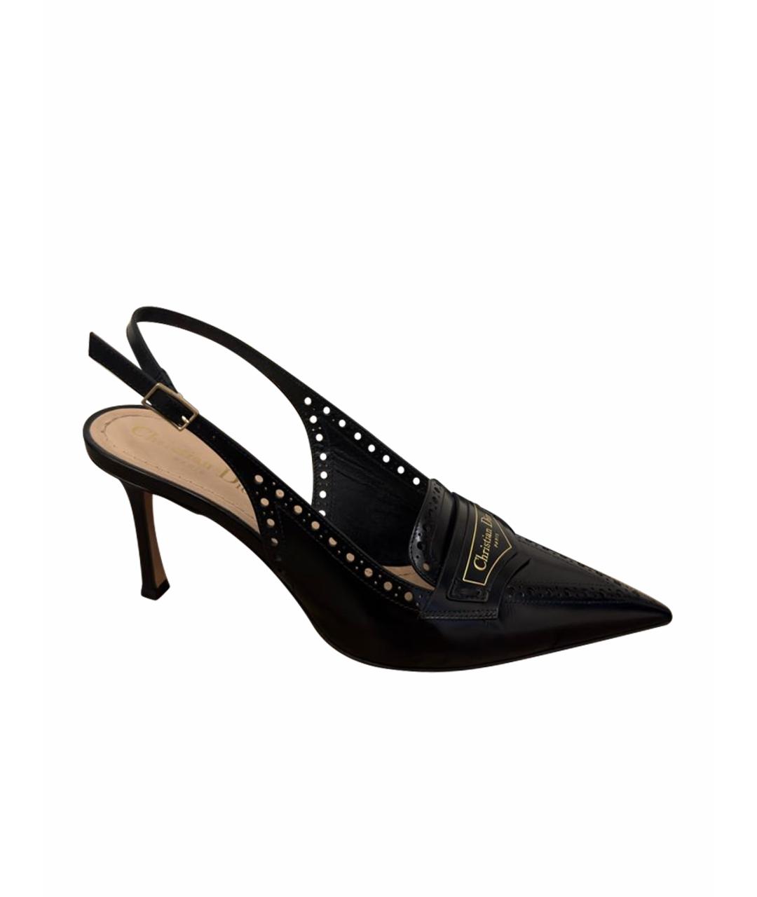 CHRISTIAN DIOR Черные кожаные туфли, фото 1