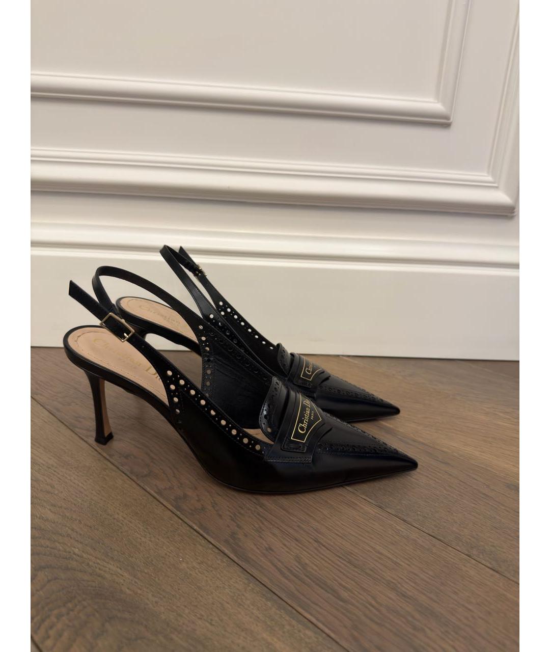 CHRISTIAN DIOR Черные кожаные туфли, фото 7