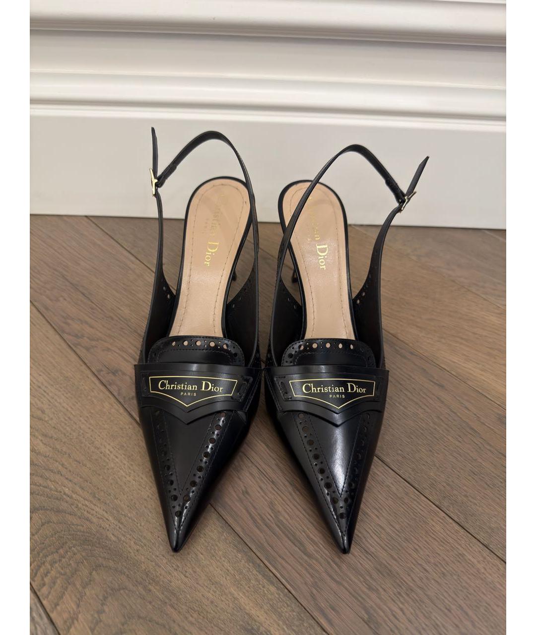 CHRISTIAN DIOR Черные кожаные туфли, фото 2