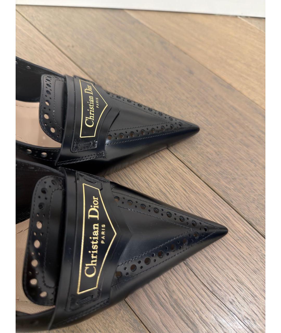 CHRISTIAN DIOR Черные кожаные туфли, фото 5