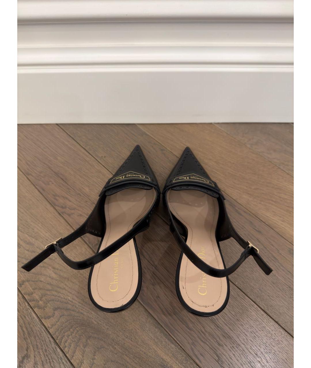 CHRISTIAN DIOR Черные кожаные туфли, фото 3