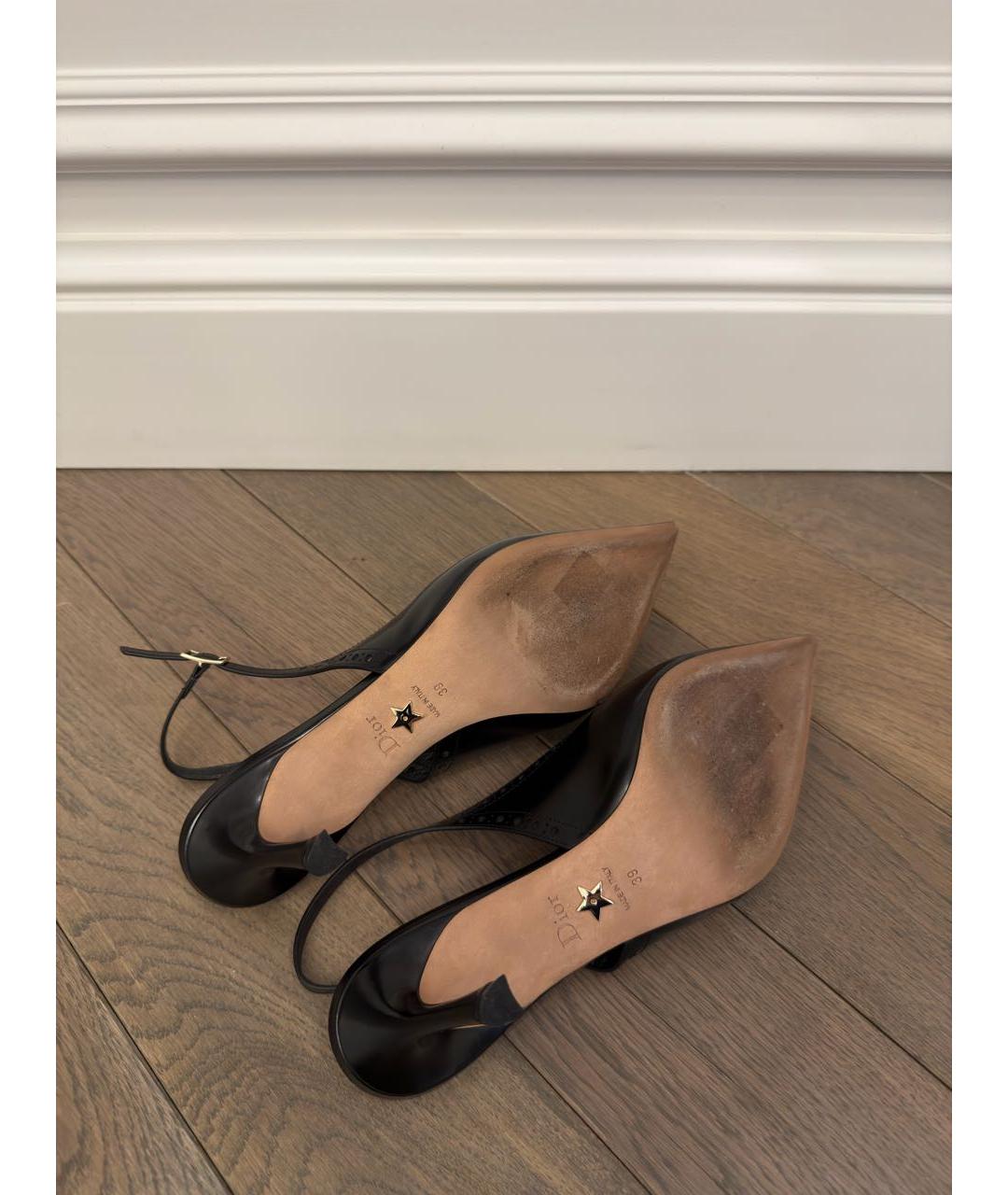 CHRISTIAN DIOR Черные кожаные туфли, фото 6