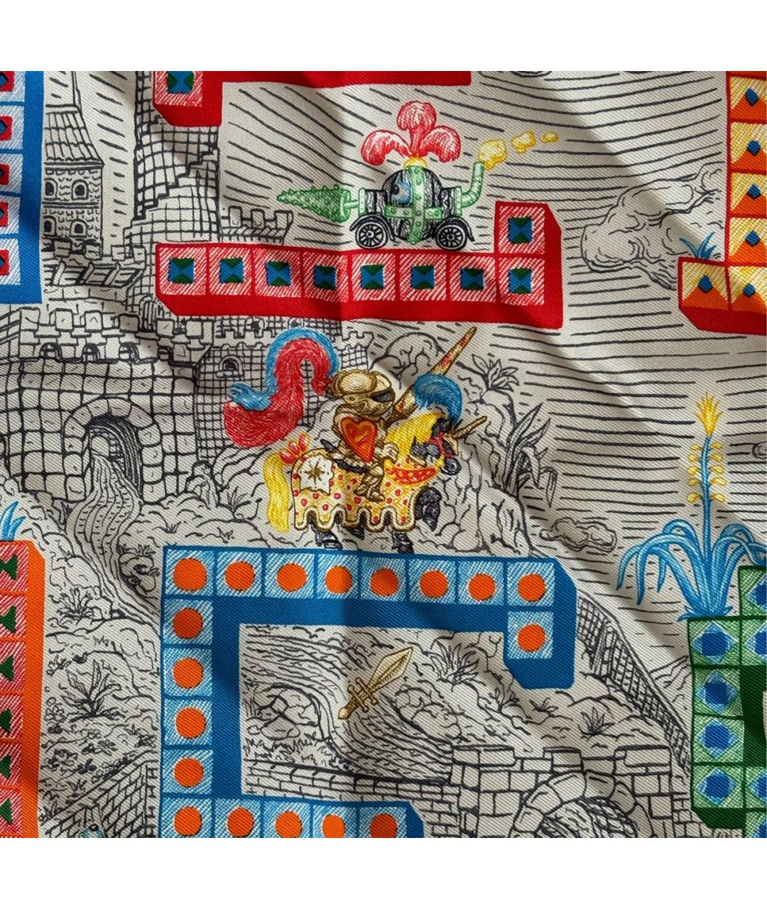 HERMES Мульти шелковый платок, фото 2