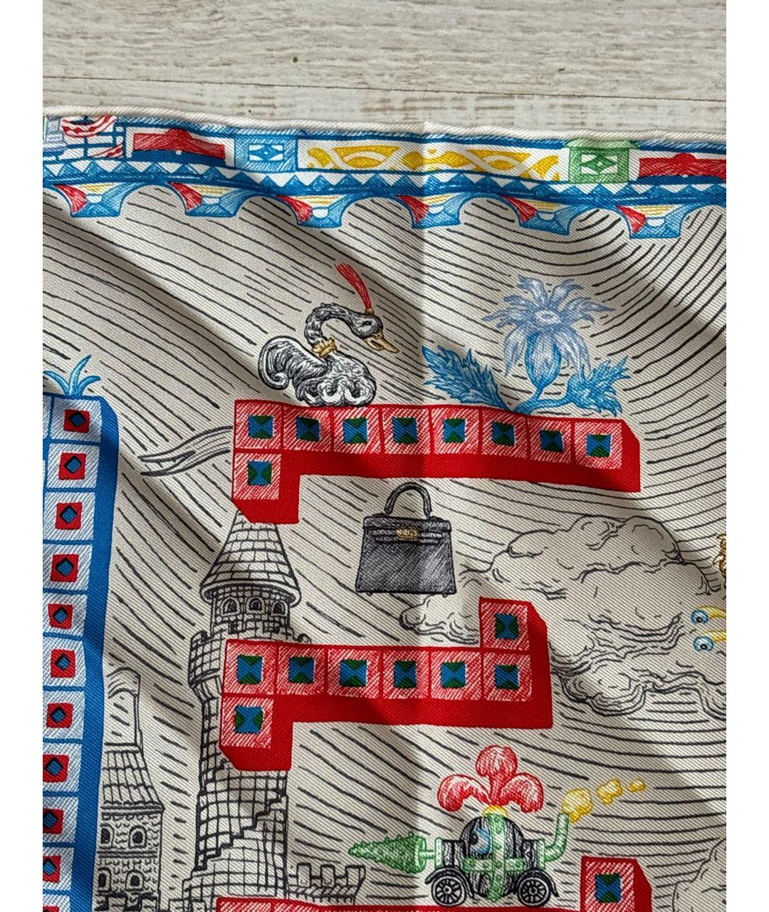 HERMES Мульти шелковый платок, фото 6