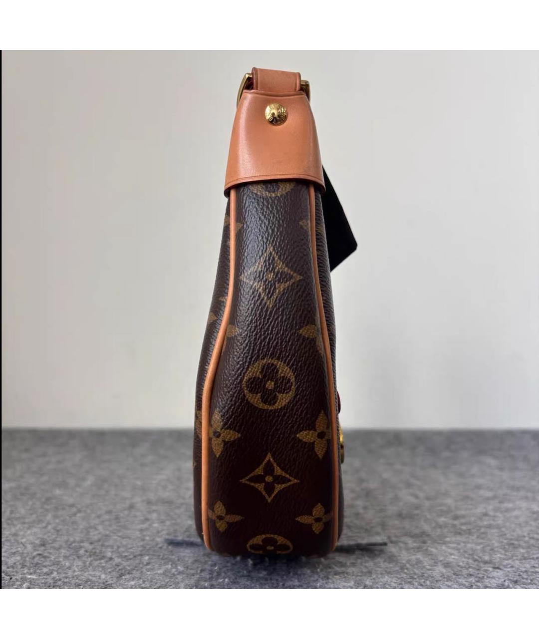 LOUIS VUITTON Коричневая кожаная сумка с короткими ручками, фото 3