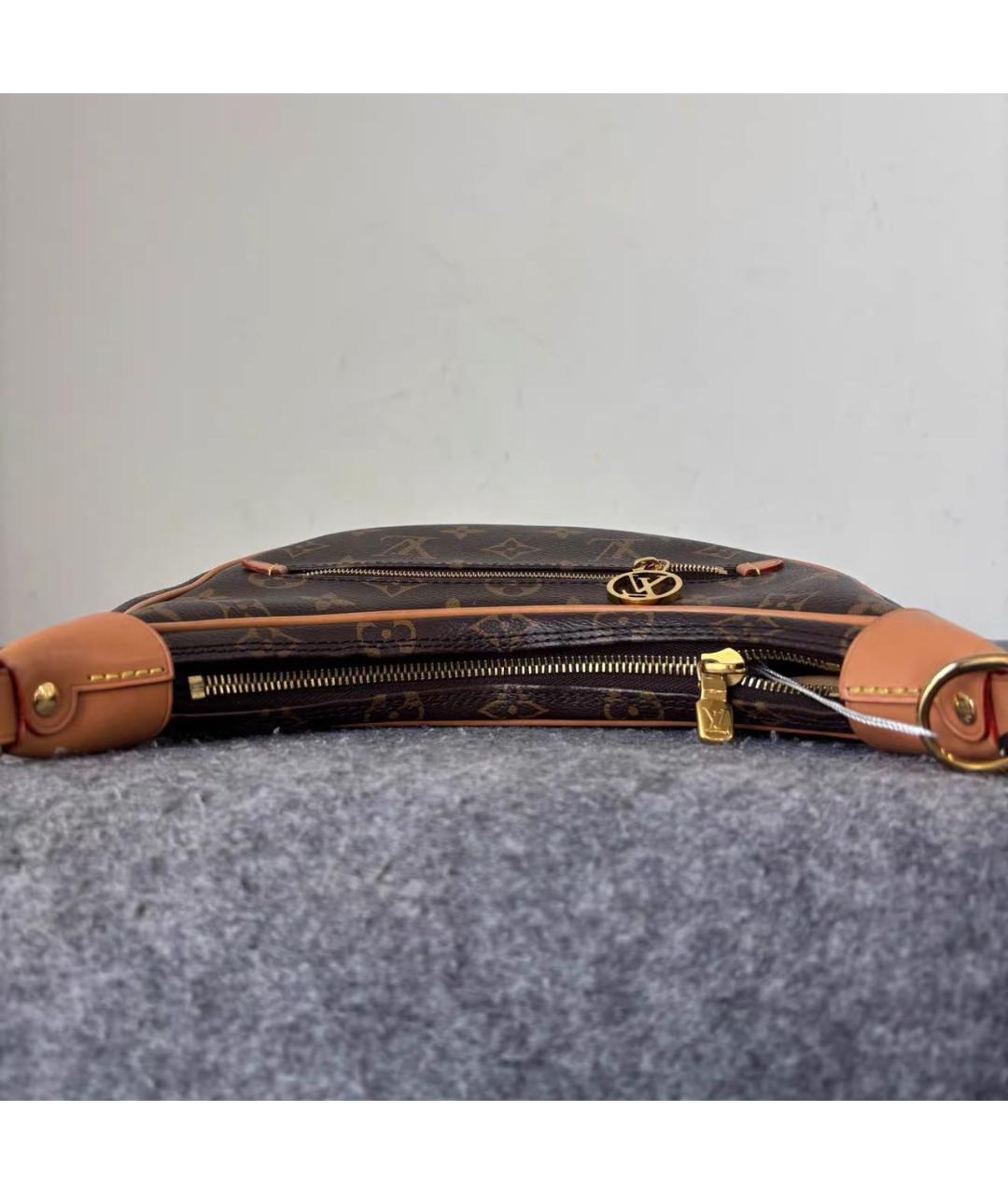 LOUIS VUITTON Коричневая кожаная сумка с короткими ручками, фото 5