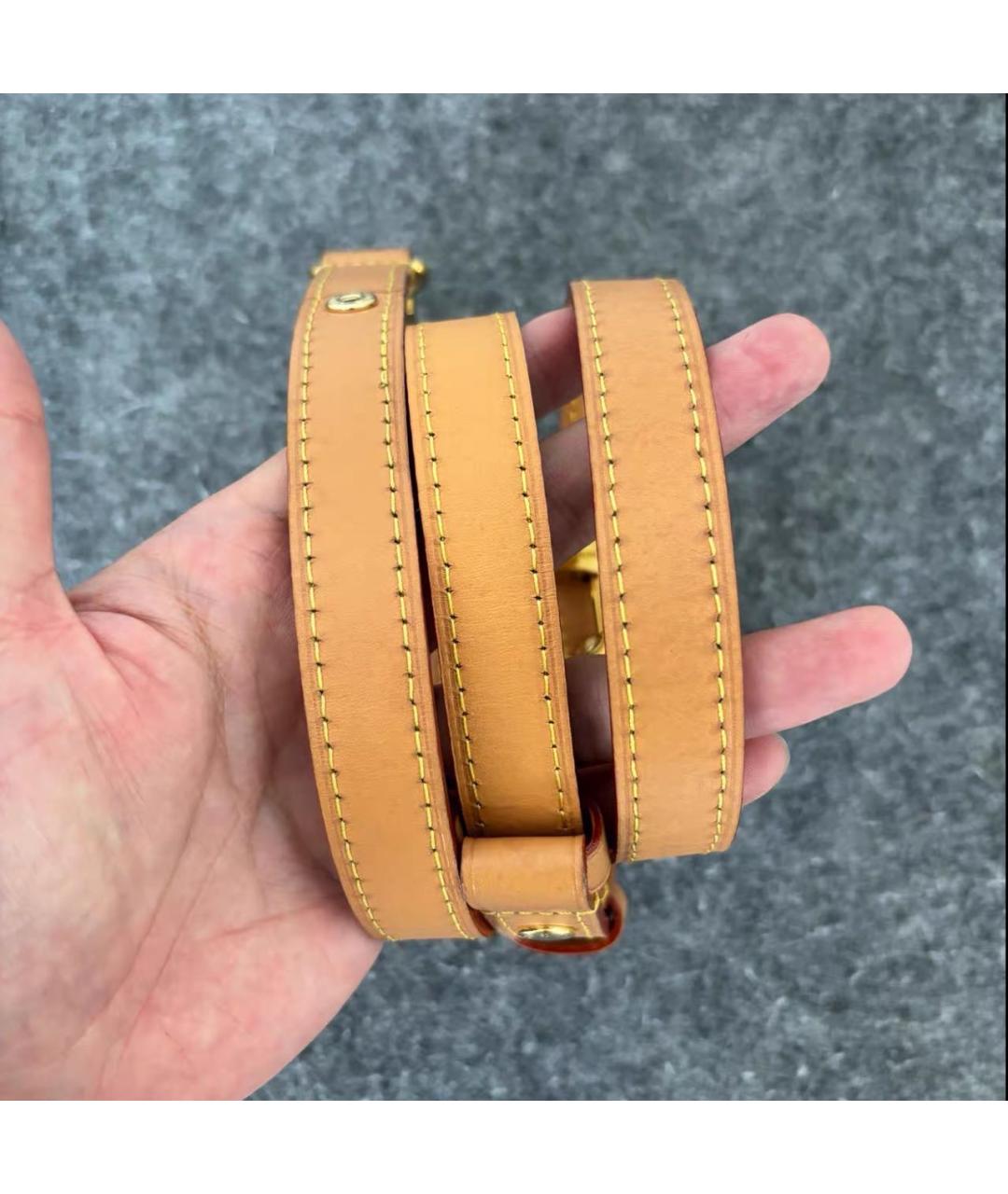 LOUIS VUITTON Коричневая кожаная сумка с короткими ручками, фото 7