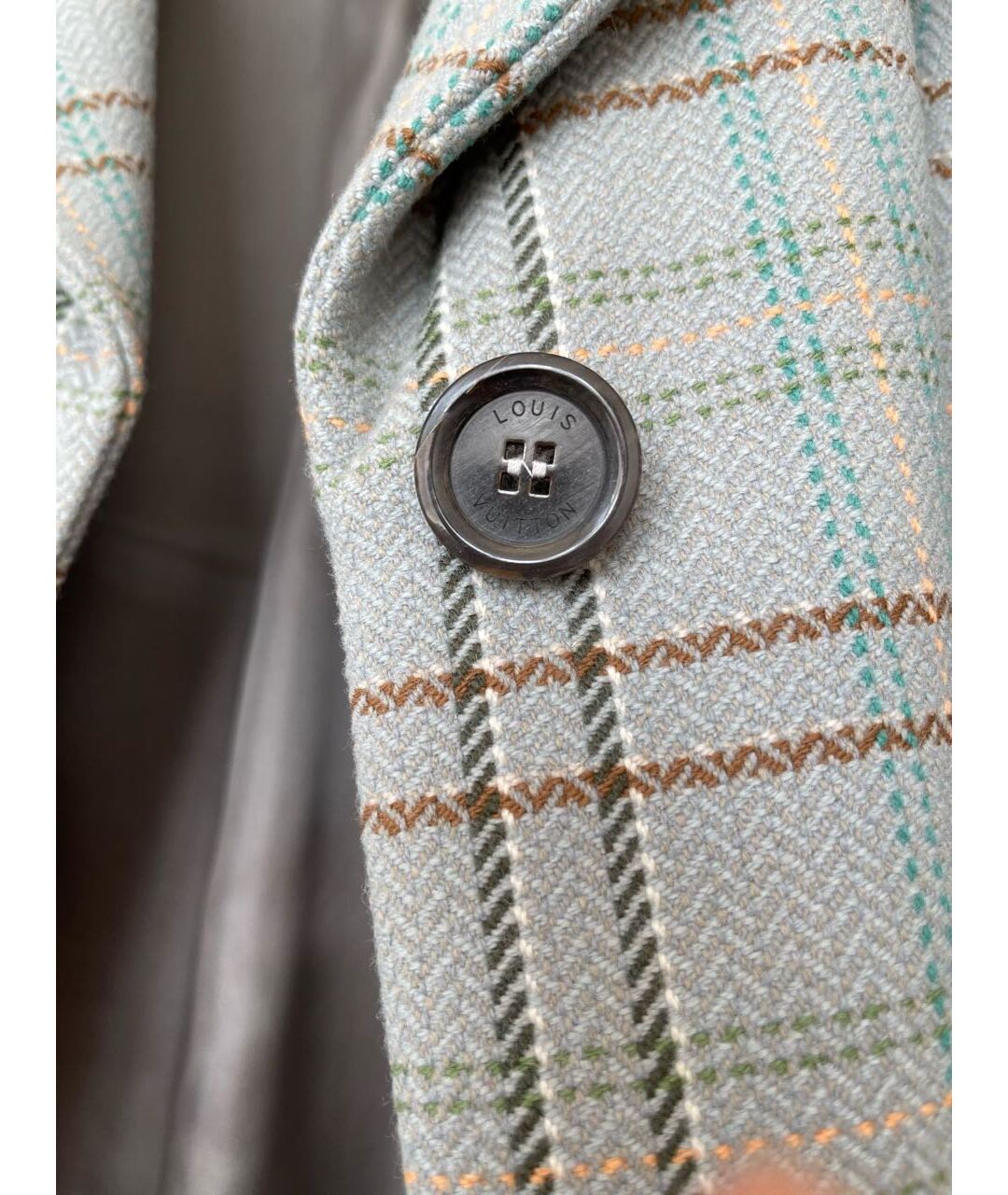 LOUIS VUITTON PRE-OWNED Бирюзовое шерстяное пальто, фото 3