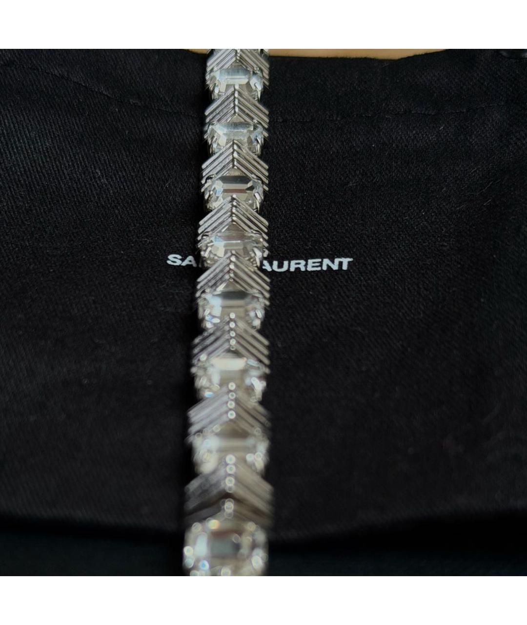 SAINT LAURENT Серебрянный металлический браслет, фото 8