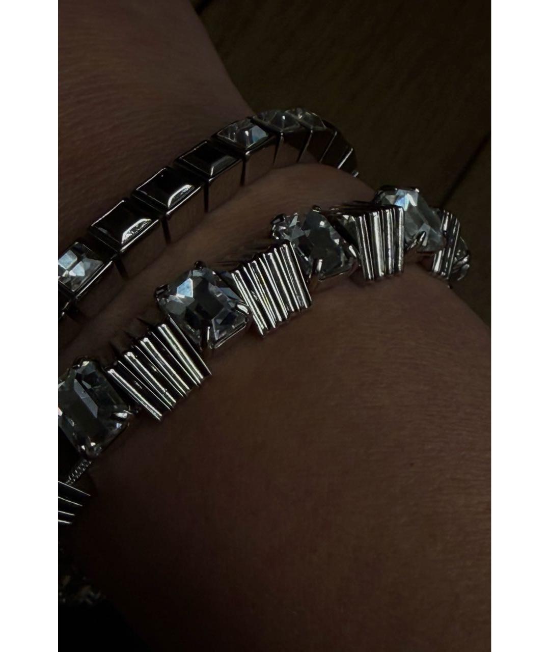 SAINT LAURENT Серебрянный металлический браслет, фото 6