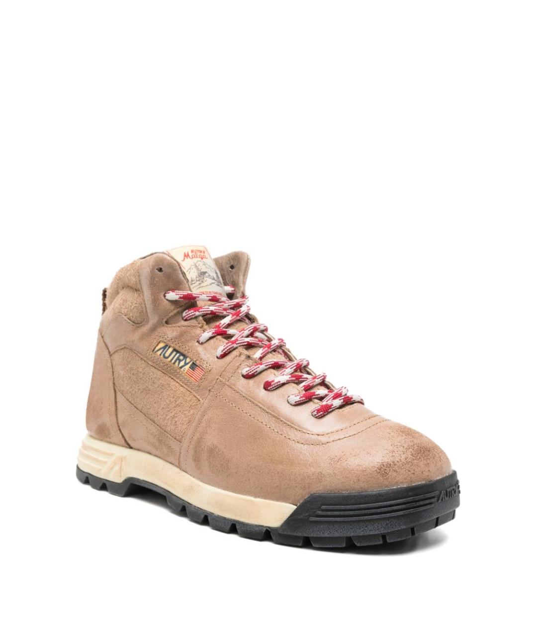 AUTRY Бежевые замшевые высокие кроссовки / кеды, фото 4