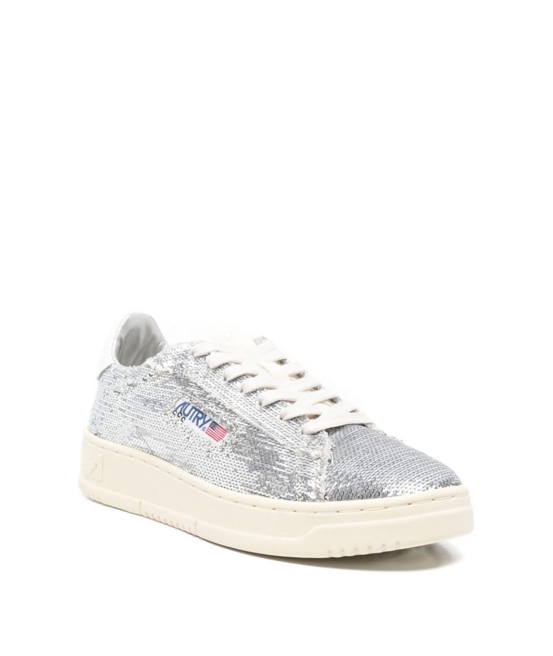 AUTRY Серебряные текстильные кеды, фото 2