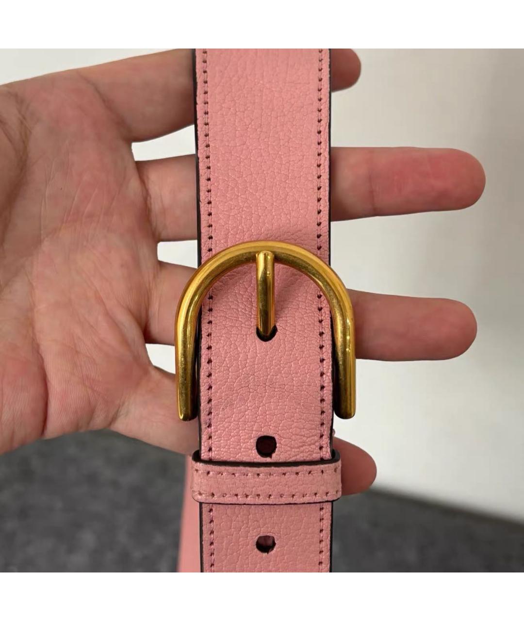 GUCCI Розовая кожаная сумка с короткими ручками, фото 7