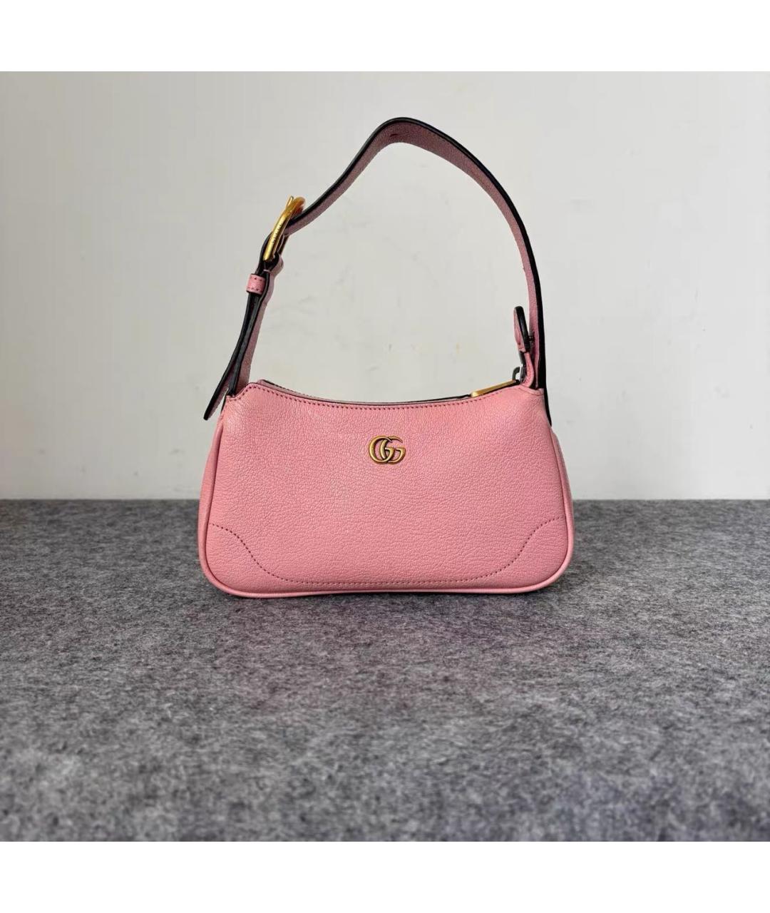 GUCCI Розовая кожаная сумка с короткими ручками, фото 9