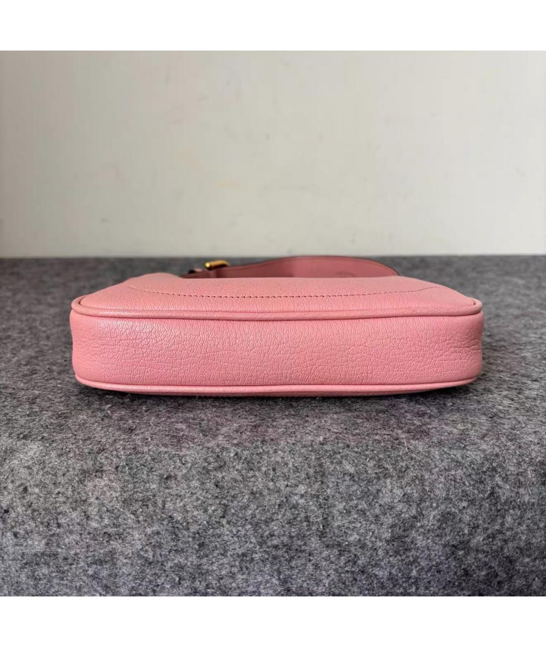 GUCCI Розовая кожаная сумка с короткими ручками, фото 6