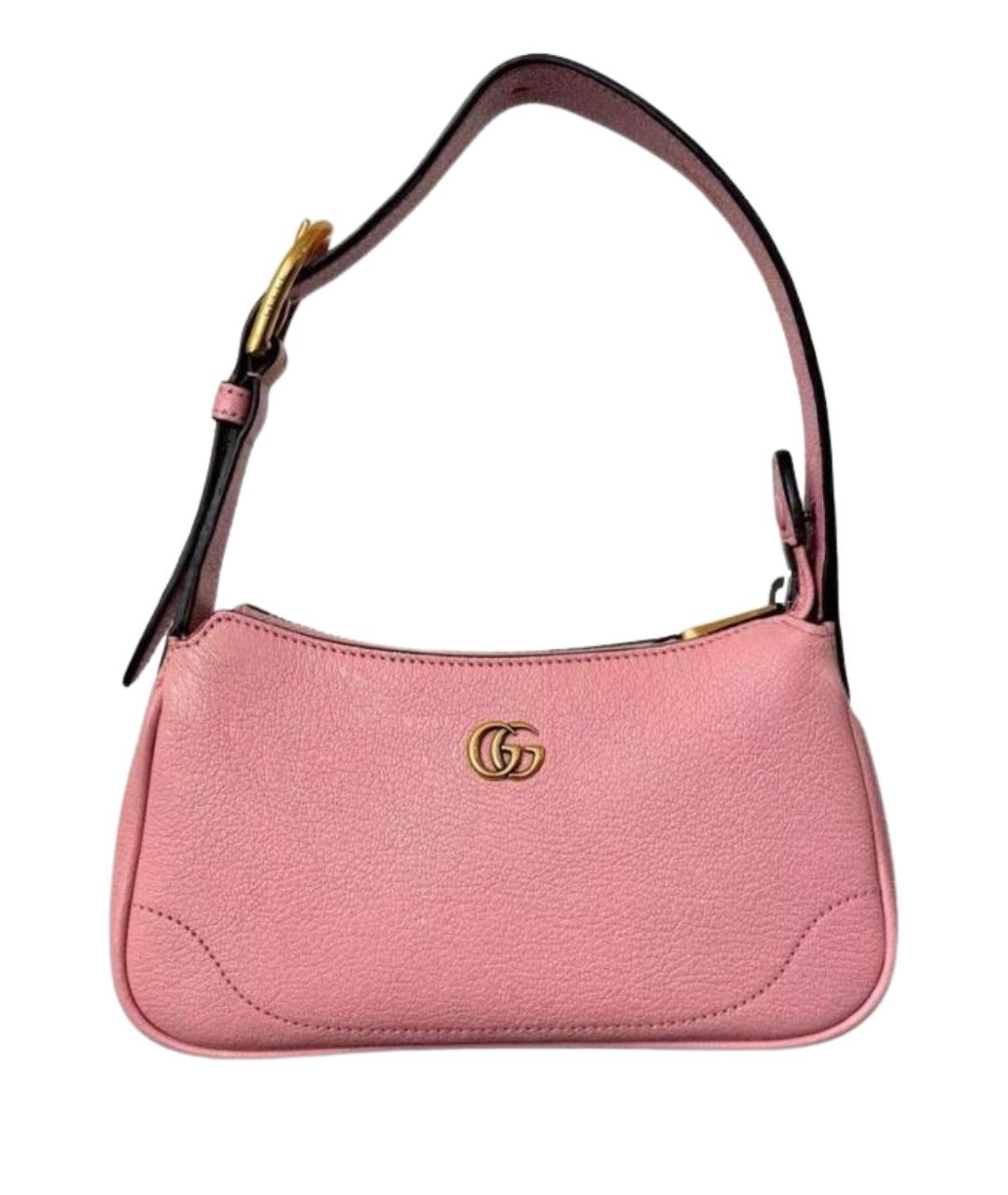 GUCCI Розовая кожаная сумка с короткими ручками, фото 1