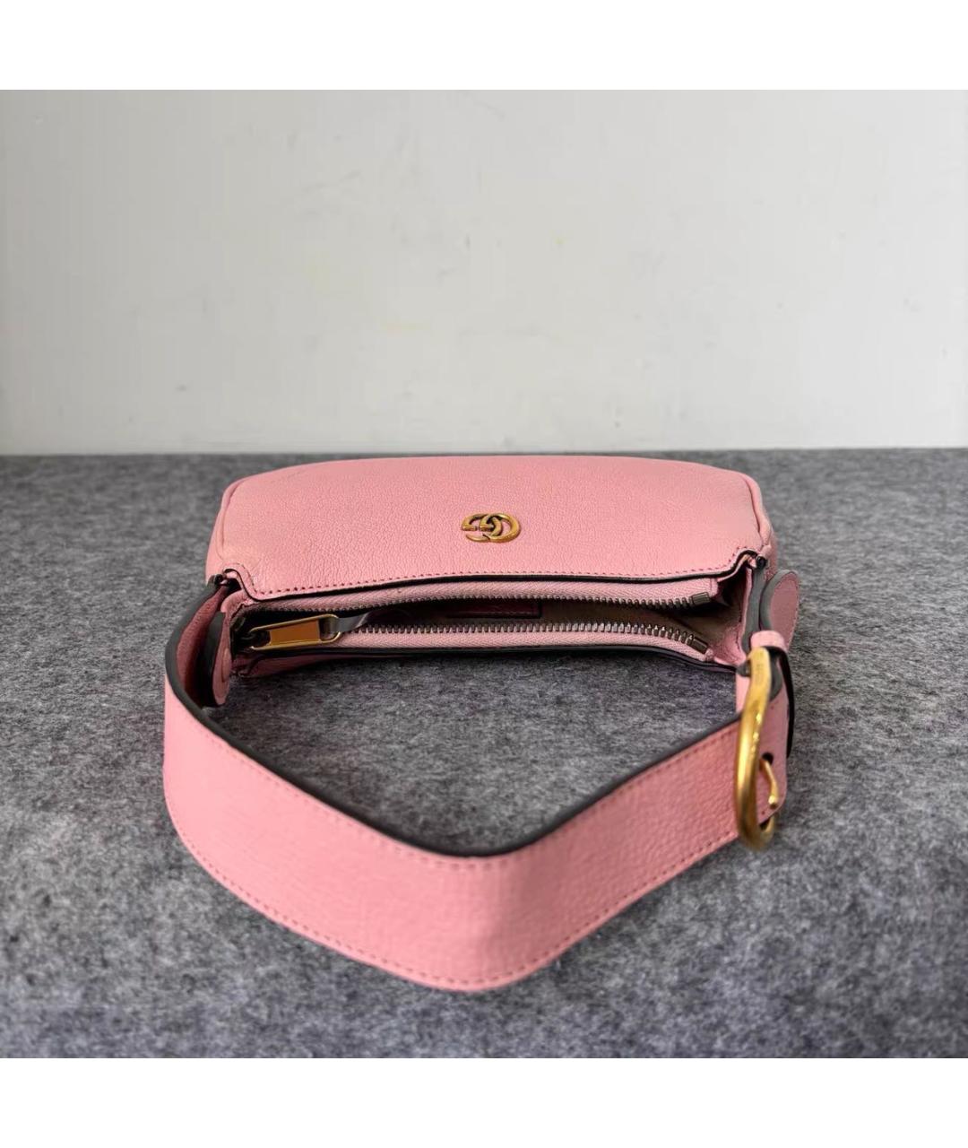 GUCCI Розовая кожаная сумка с короткими ручками, фото 5