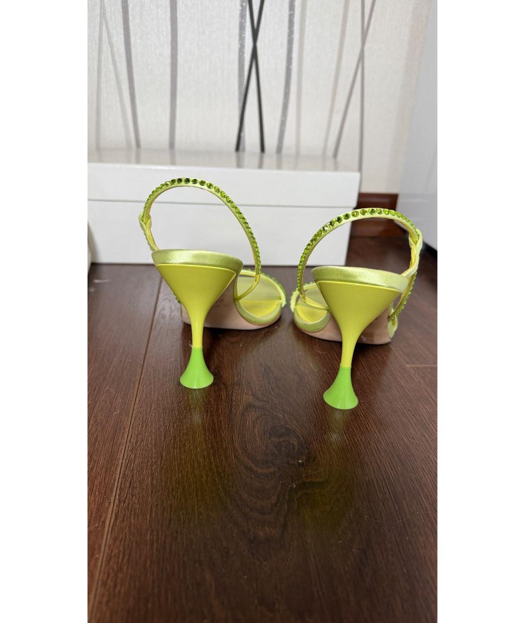 3JUIN Салатовые кожаные босоножки, фото 4