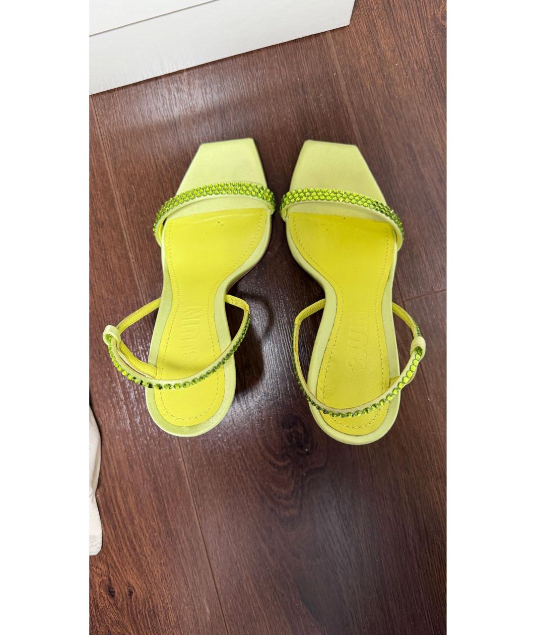 3JUIN Салатовые кожаные босоножки, фото 3