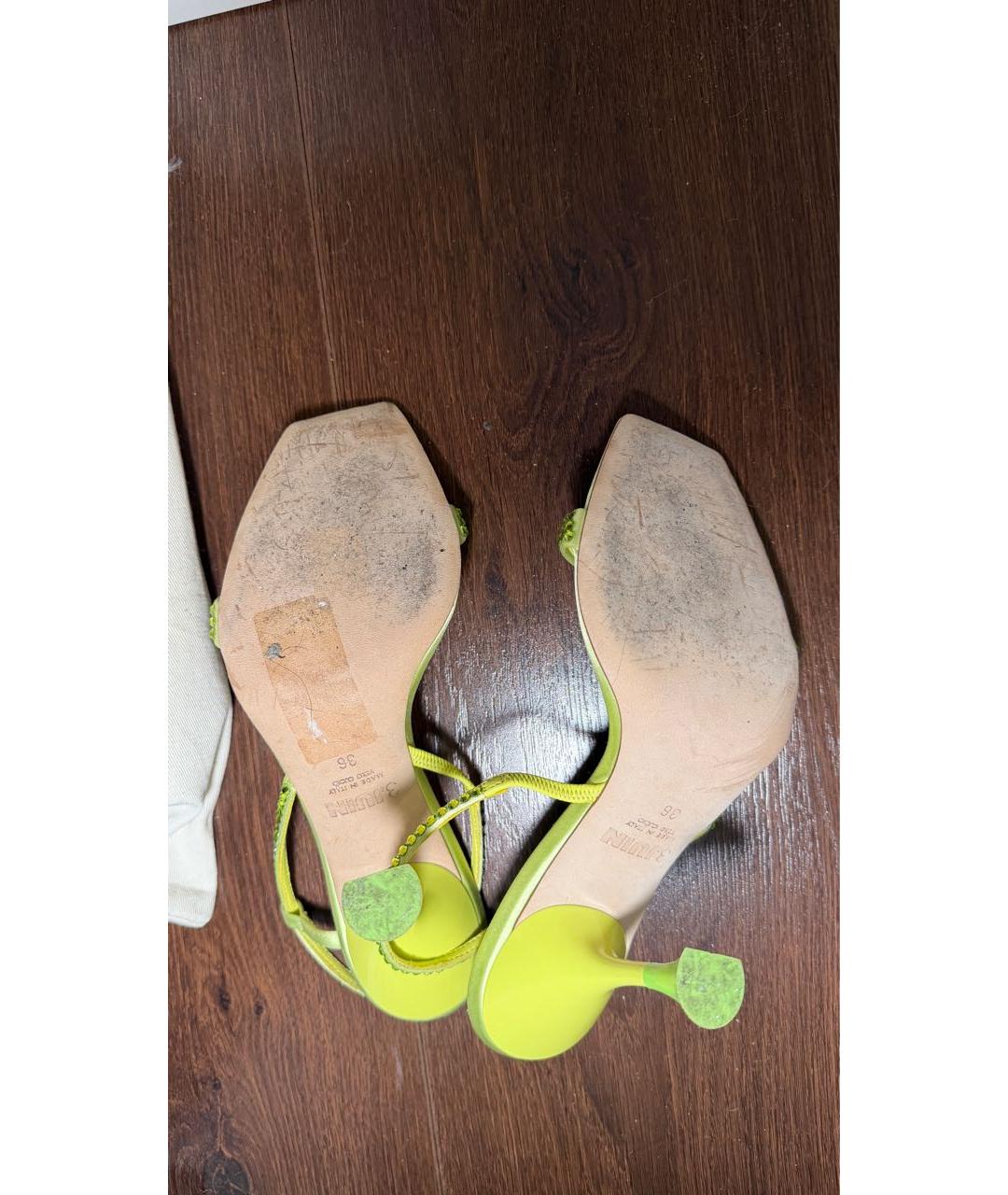 3JUIN Салатовые кожаные босоножки, фото 6
