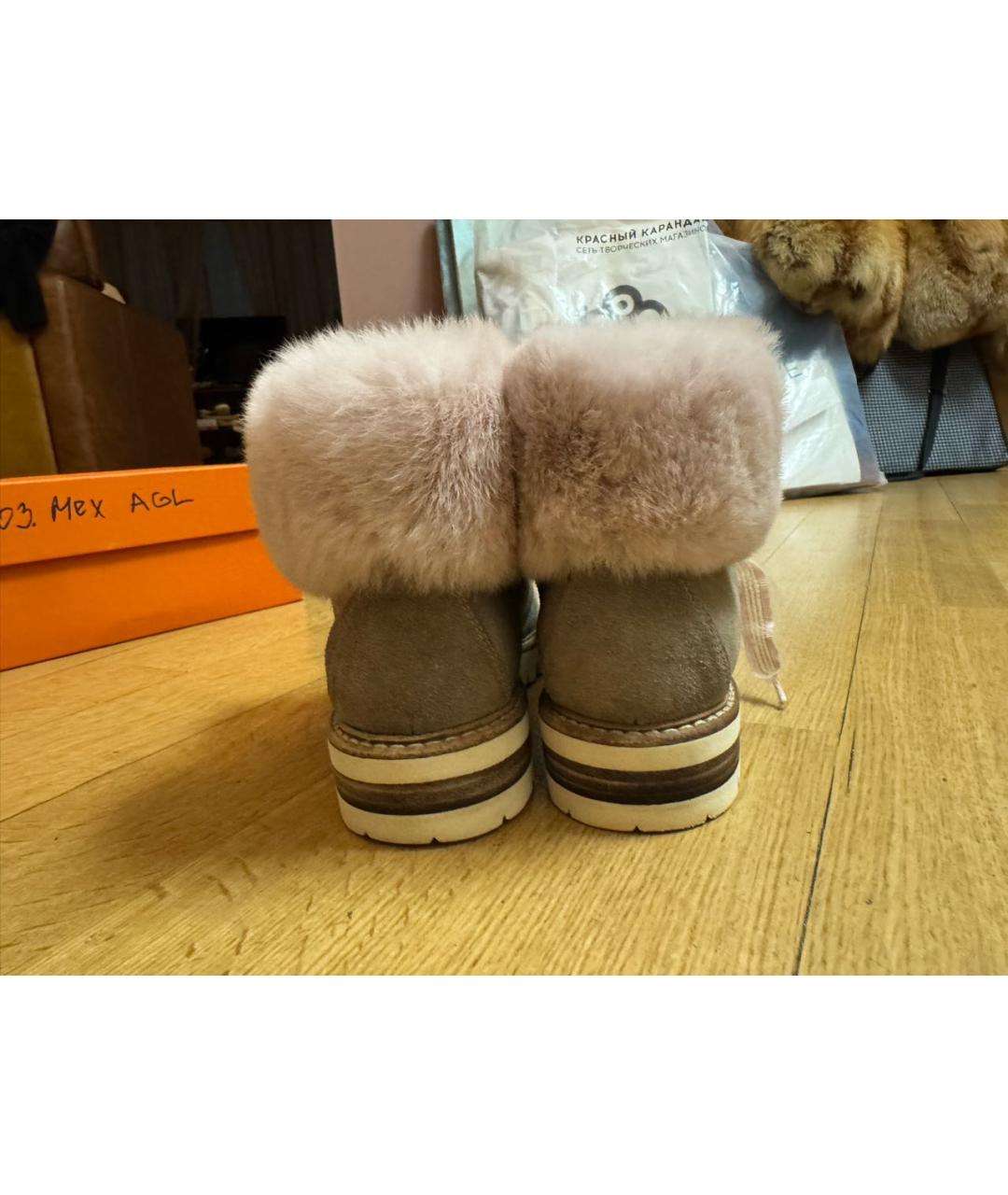 AGL Серые замшевые ботинки, фото 4