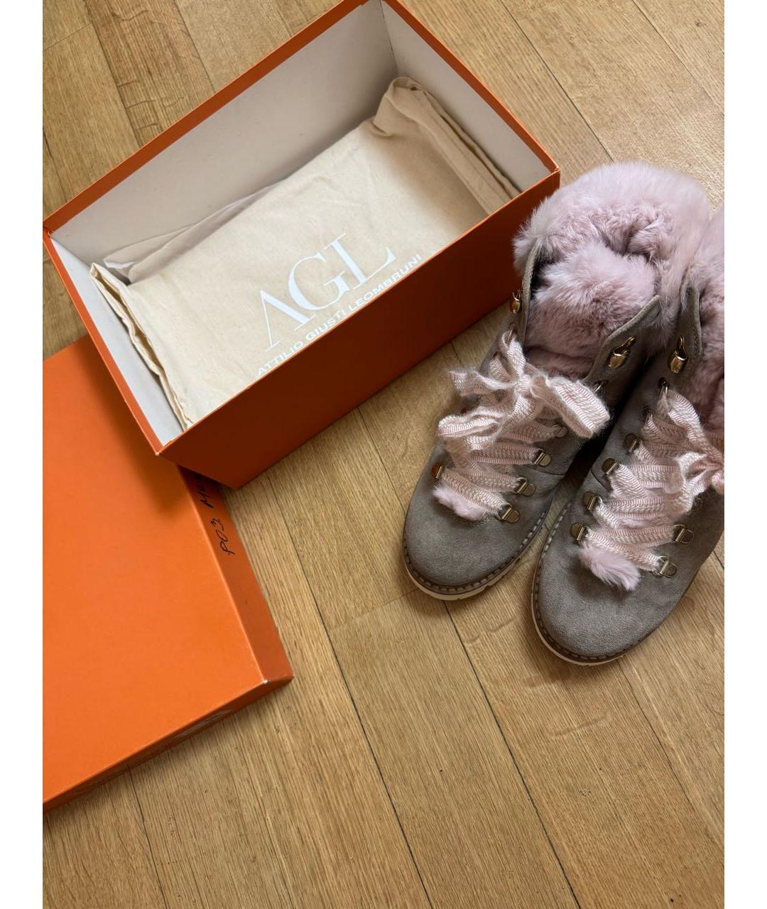 AGL Серые замшевые ботинки, фото 5