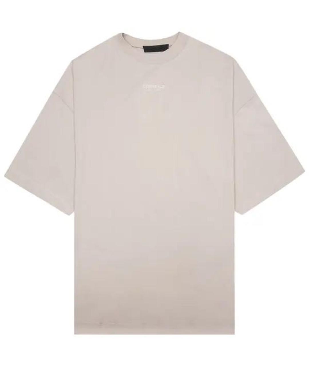 FEAR OF GOD ESSENTIALS Бежевая хлопковая футболка, фото 4