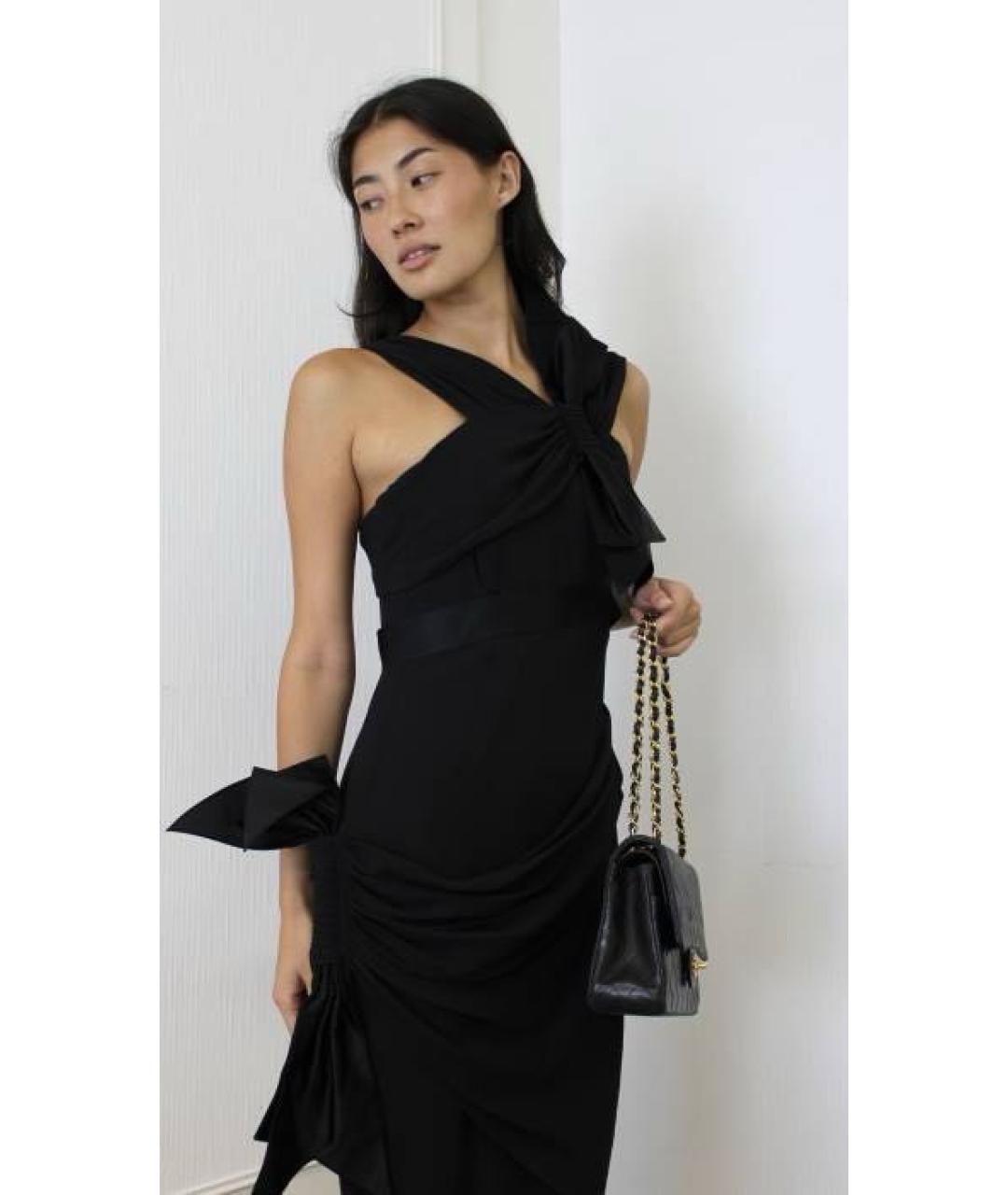 CHANEL Черное шелковое коктейльное платье, фото 5