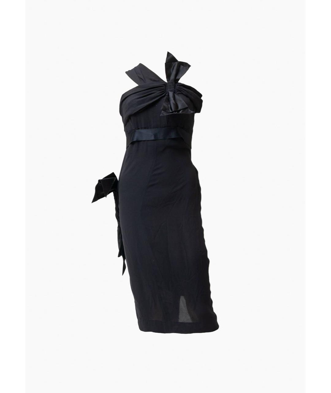 CHANEL Черное шелковое коктейльное платье, фото 7