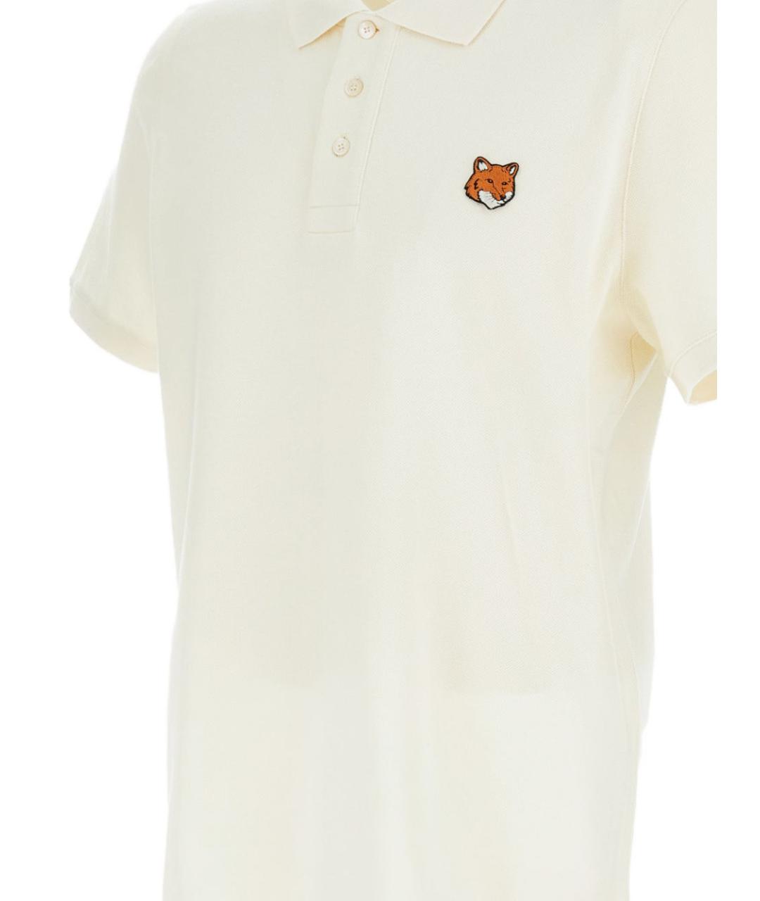 MAISON KITSUNE Белое хлопковое поло с коротким рукавом, фото 2