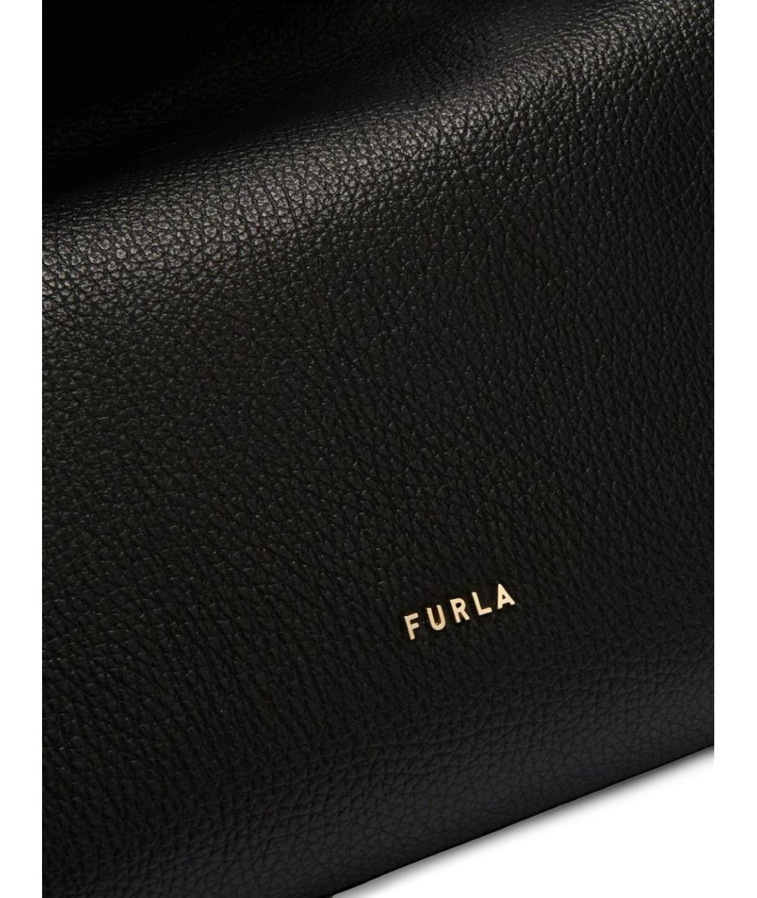 FURLA Черная кожаная сумка тоут, фото 4