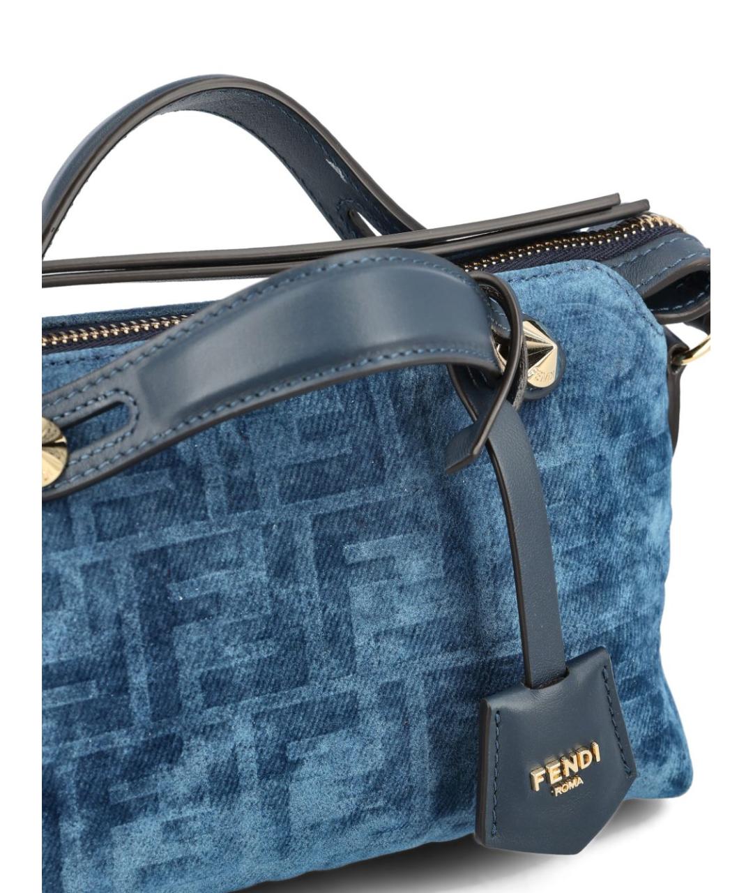 FENDI Голубая тканевая сумка через плечо, фото 4